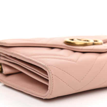 Gucci Calfskin Matelasse GG Marmont Chain Wallet Perfect Pink 9 of 10