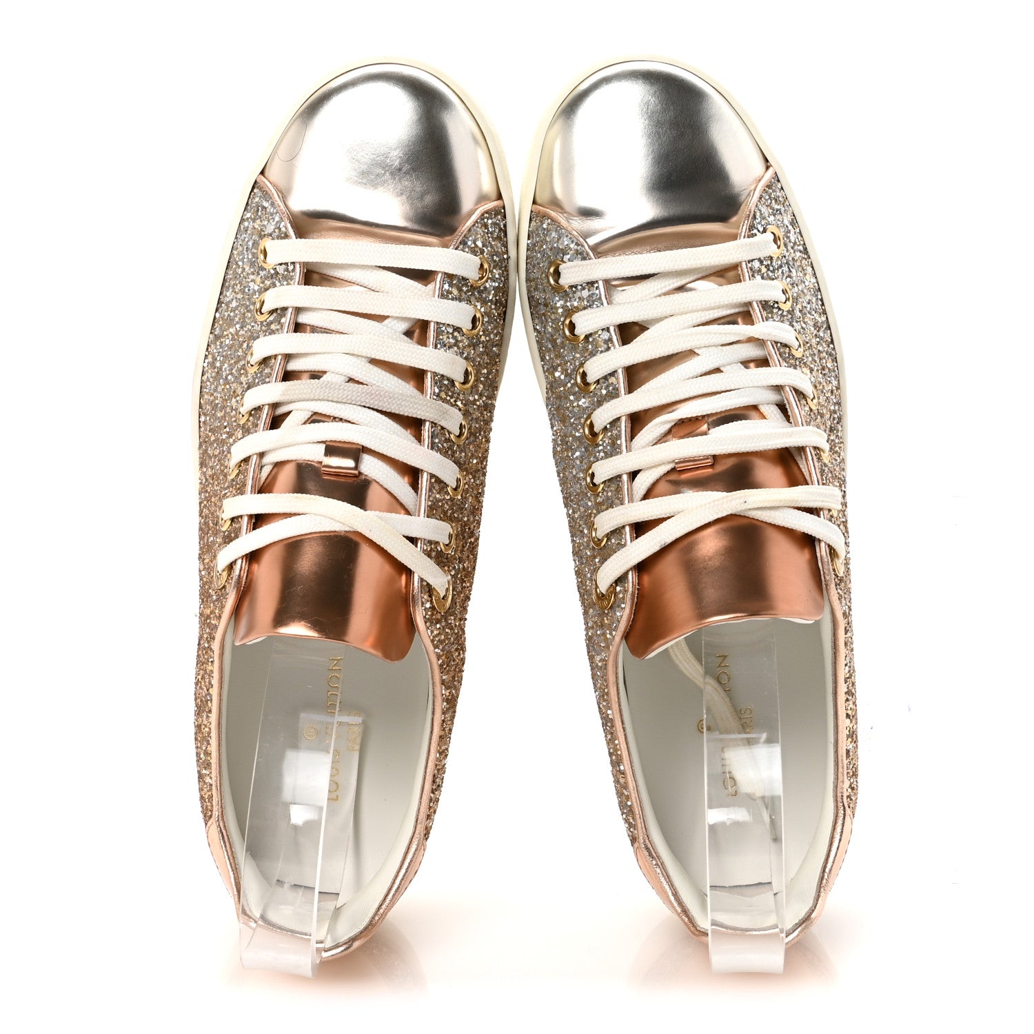 Louis Vuitton Metallic Glitter Frontrow Sneakers 37 Rose Gold 2 of 9