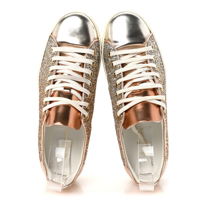 Louis Vuitton Metallic Glitter Frontrow Sneakers 37 Rose Gold 2 of 9