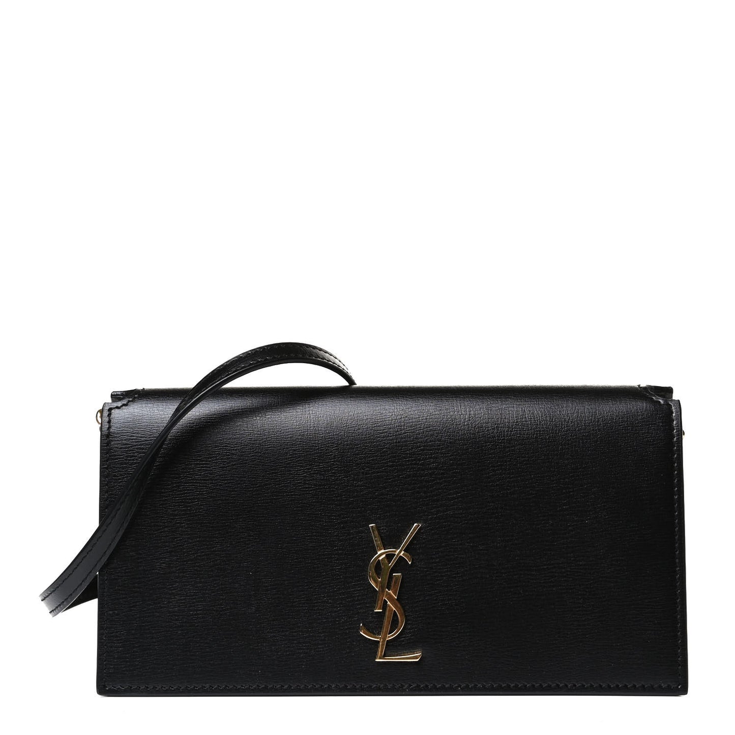 Smooth Calfskin Monogram Phone Holder Crossbody Black