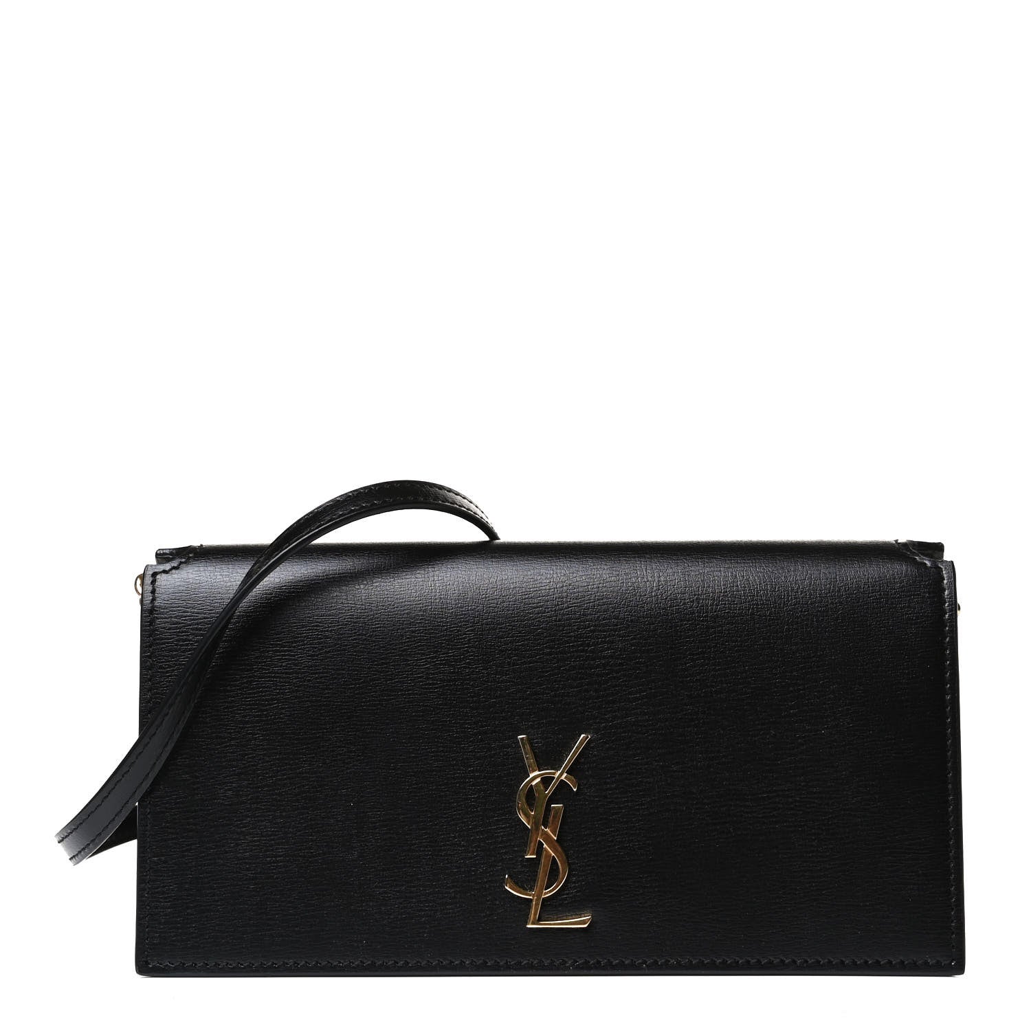 Saint Laurent Smooth Calfskin Monogram Phone Holder Crossbody Black 1 of 13