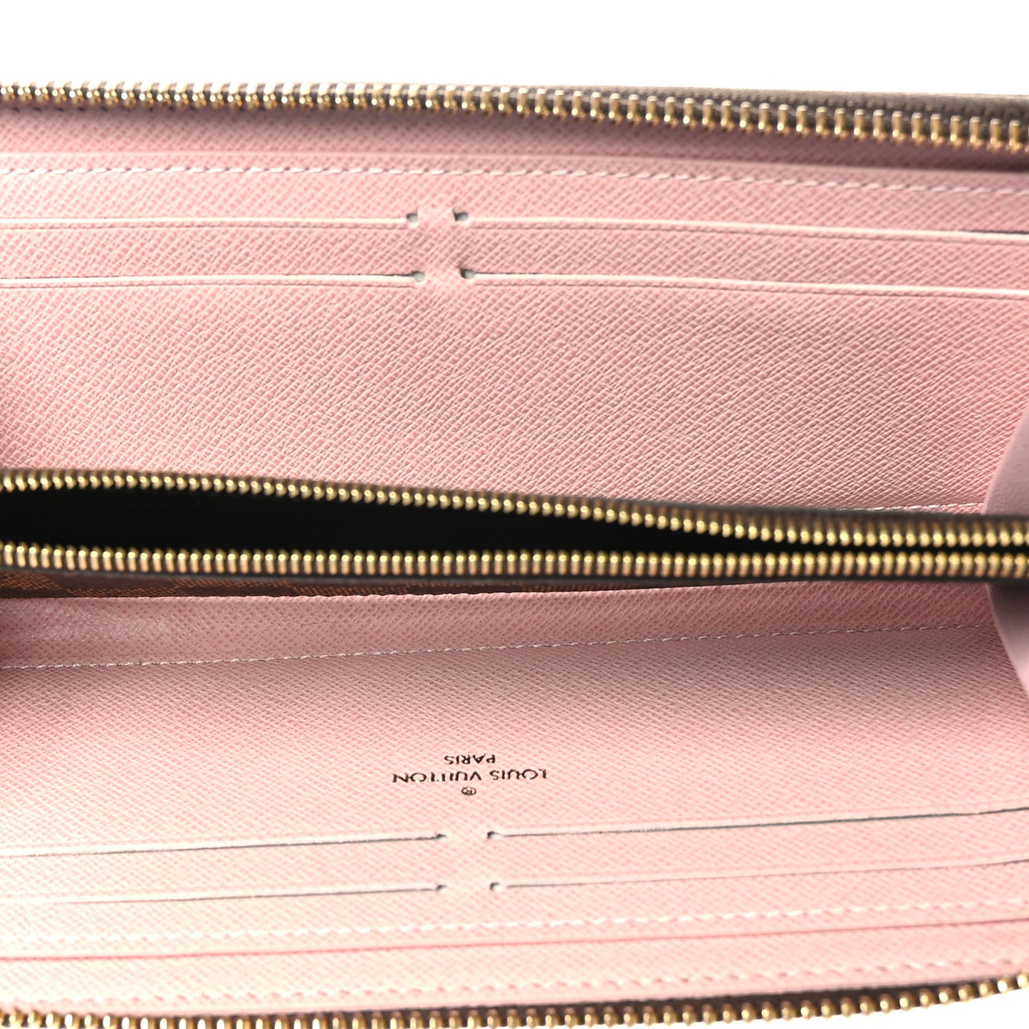 Damier Ebene Clemence Wallet Rose Ballerine