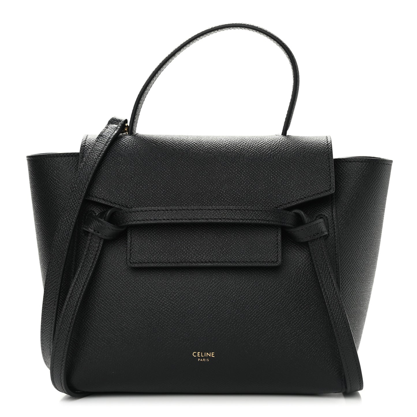 Grained Calfskin Nano Belt Bag Black