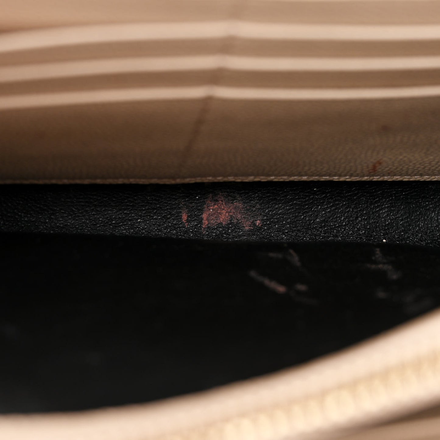 Grain De Poudre Matelasse Chevron Monogram Chain Wallet Nude Powder