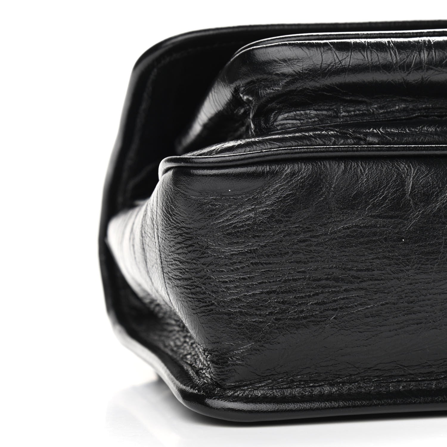 Saint Laurent Crinkled Calfskin Matelasse Monogram Baby Niki Chain Satchel Black 10 of 11