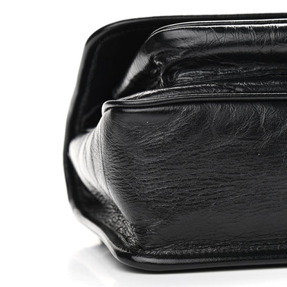 Saint Laurent Crinkled Calfskin Matelasse Monogram Baby Niki Chain Satchel Black 10 of 11