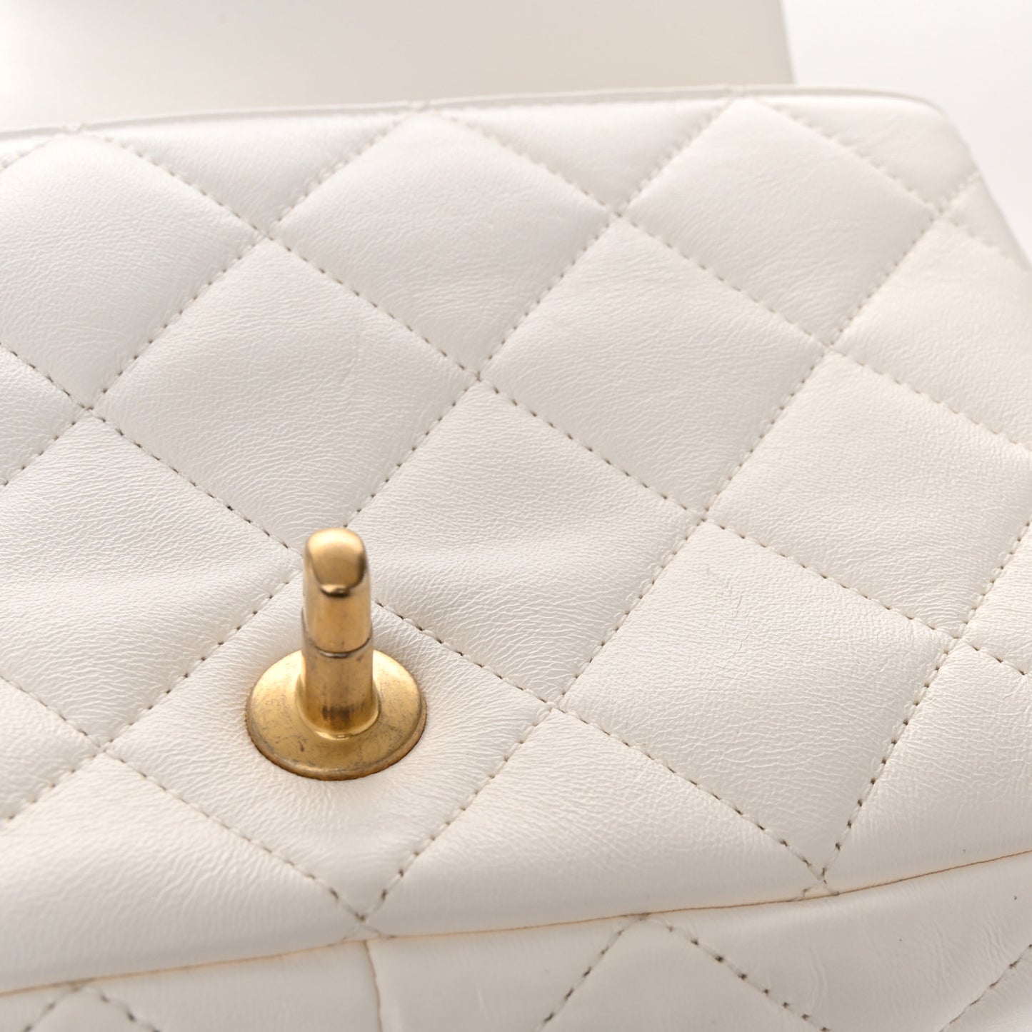 Lambskin Quilted Mini Funky Town Flap White