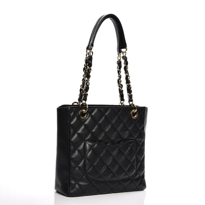Chanel Caviar Quilted Petit Shopping Tote PST Black 3 of 13
