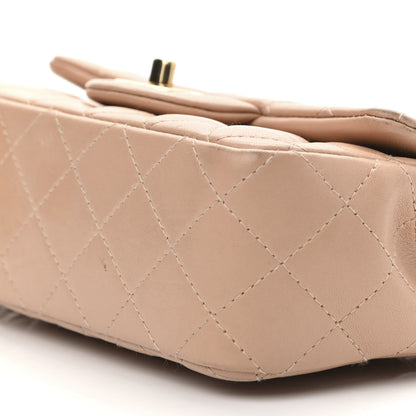 Chanel Lambskin Quilted Mini Rectangular Flap Beige 10 of 17