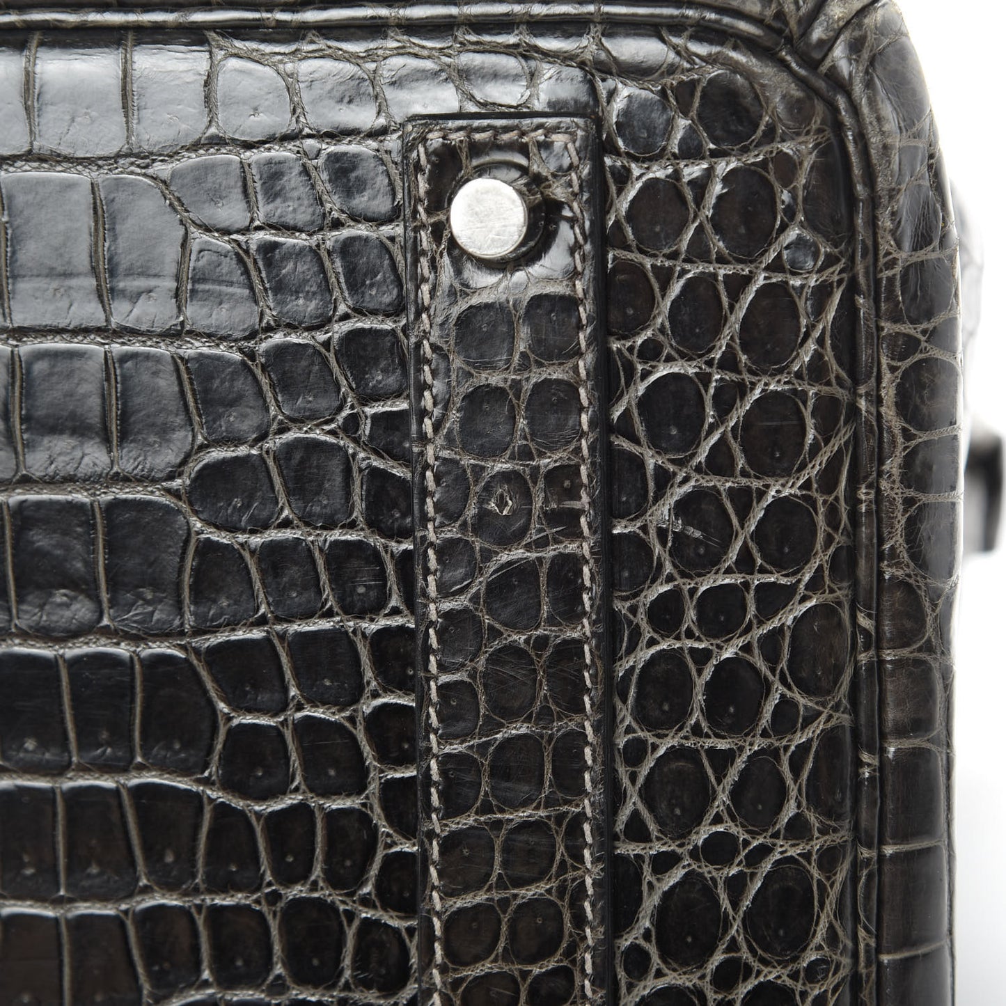 Shiny Porosus Crocodile Birkin 40 Graphite