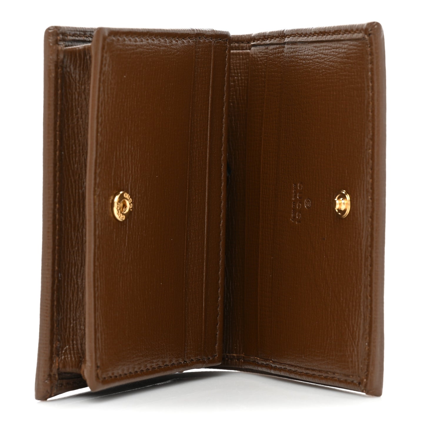 GG Supreme Monogram Horsebit 1955 Card Case Wallet Beige Ebony Brown Sugar