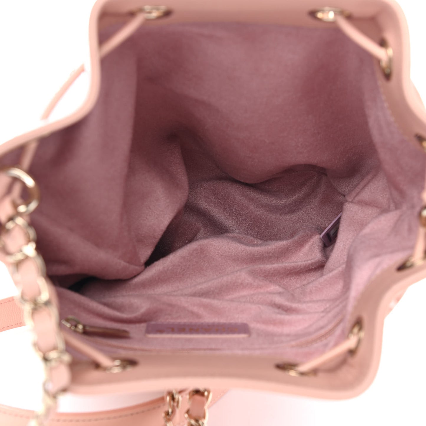 Caviar Deauville Drawstring Bucket Bag Light Pink