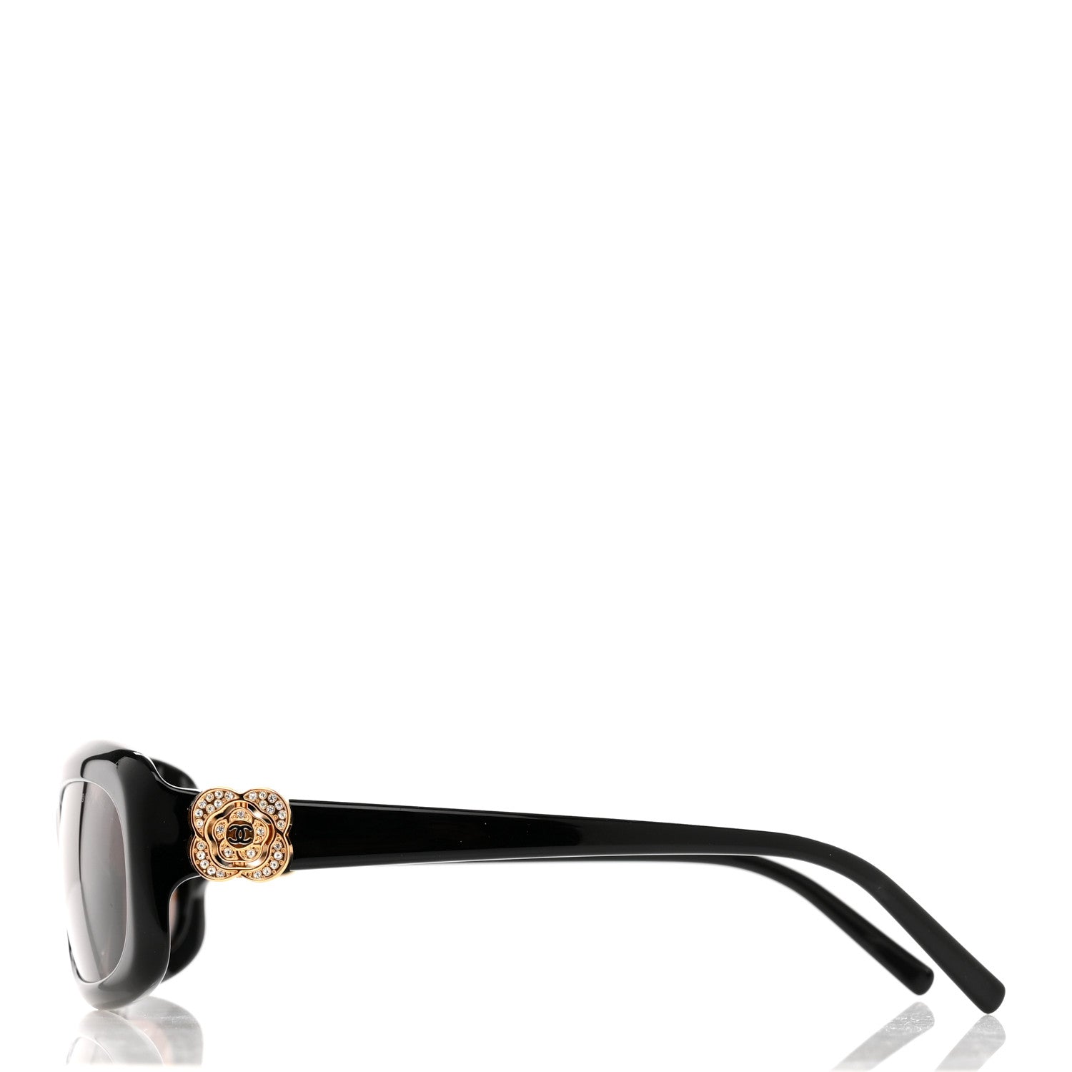 Chanel Crystal Camellia CC Sunglasses 5127-B Black 3 of 6