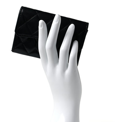 Chanel Lambskin Quilted Flap Card Holder Wallet Black 2 of 10