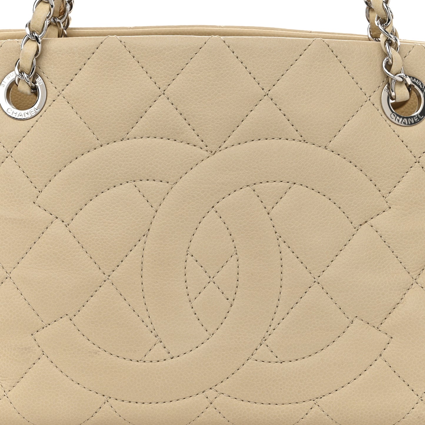 Caviar Quilted Petit Timeless Tote PTT Beige