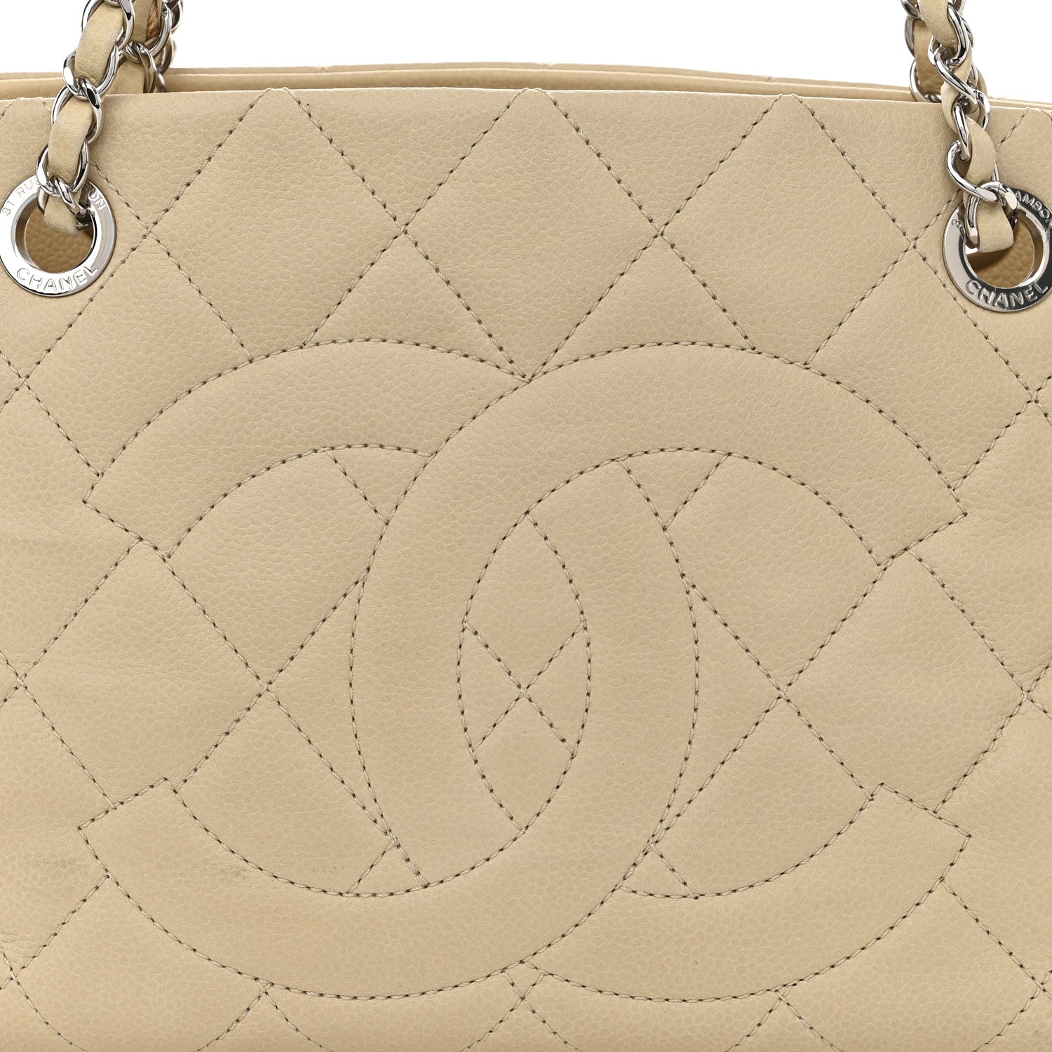 Chanel Caviar Quilted Petit Timeless Tote PTT Beige 8 of 10