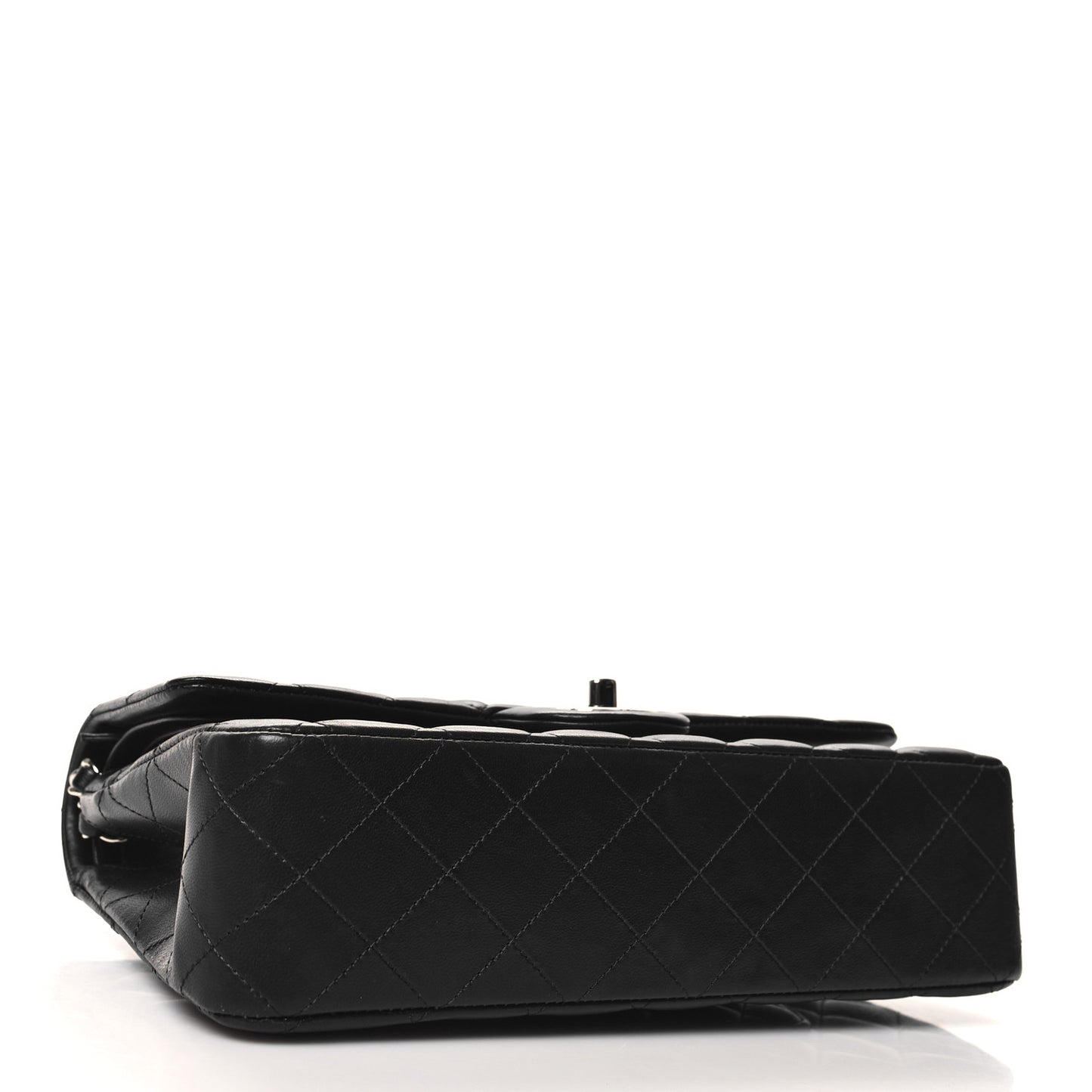 Lambskin Quilted Medium Double Flap Black