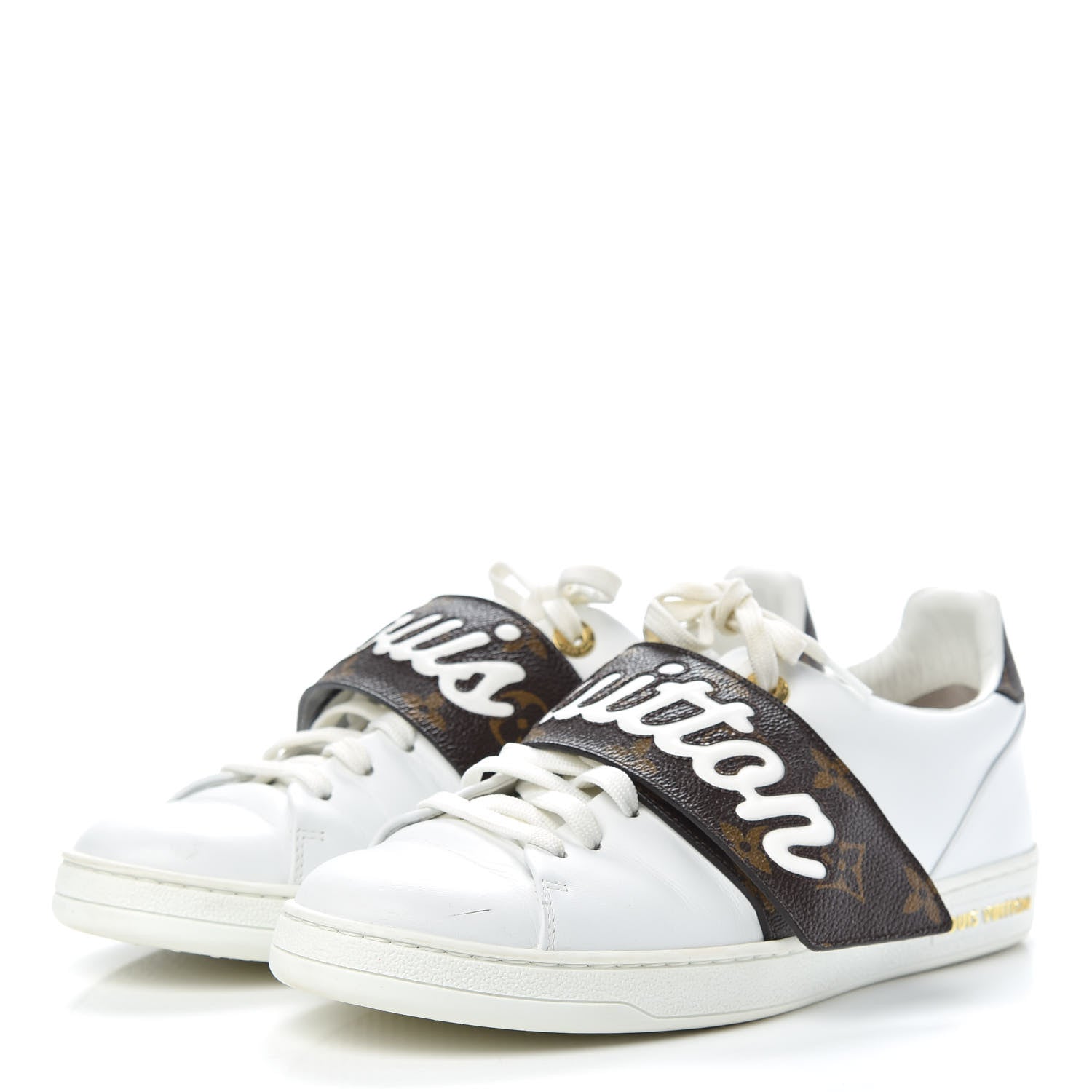 Louis Vuitton Calfskin Monogram Frontrow Sneakers 37.5 White 3 of 11