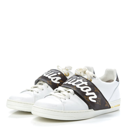 Louis Vuitton Calfskin Monogram Frontrow Sneakers 37.5 White 3 of 11