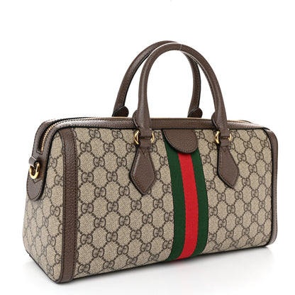 Gucci GG Supreme Monogram Web Medium Ophidia Boston Brown 3 of 10