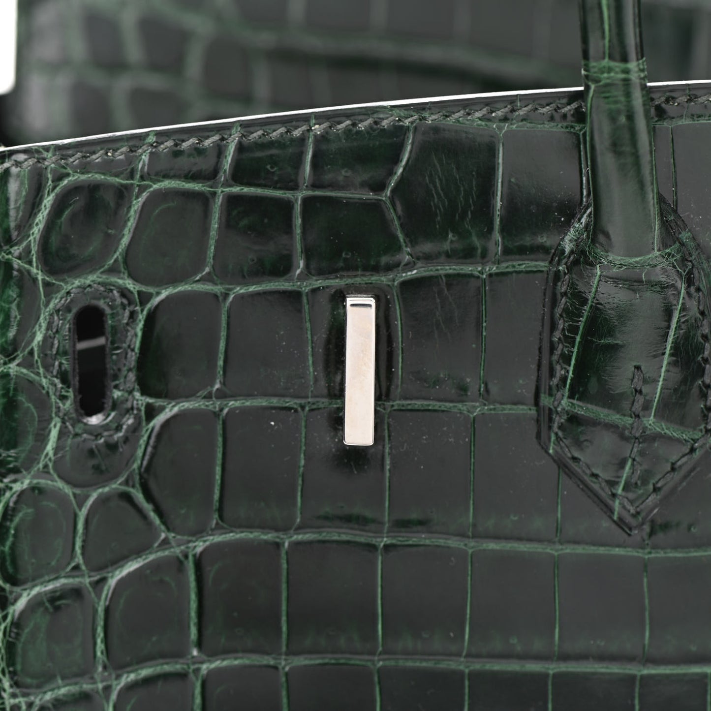 Shiny Niloticus Crocodile Birkin 25 Vert Fonce