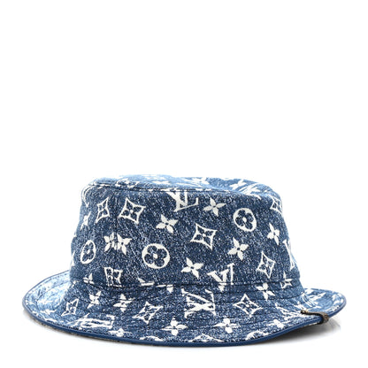 Louis Vuitton Monogram Denim Jacquard Bob Bucket Hat M Blue 4 of 7
