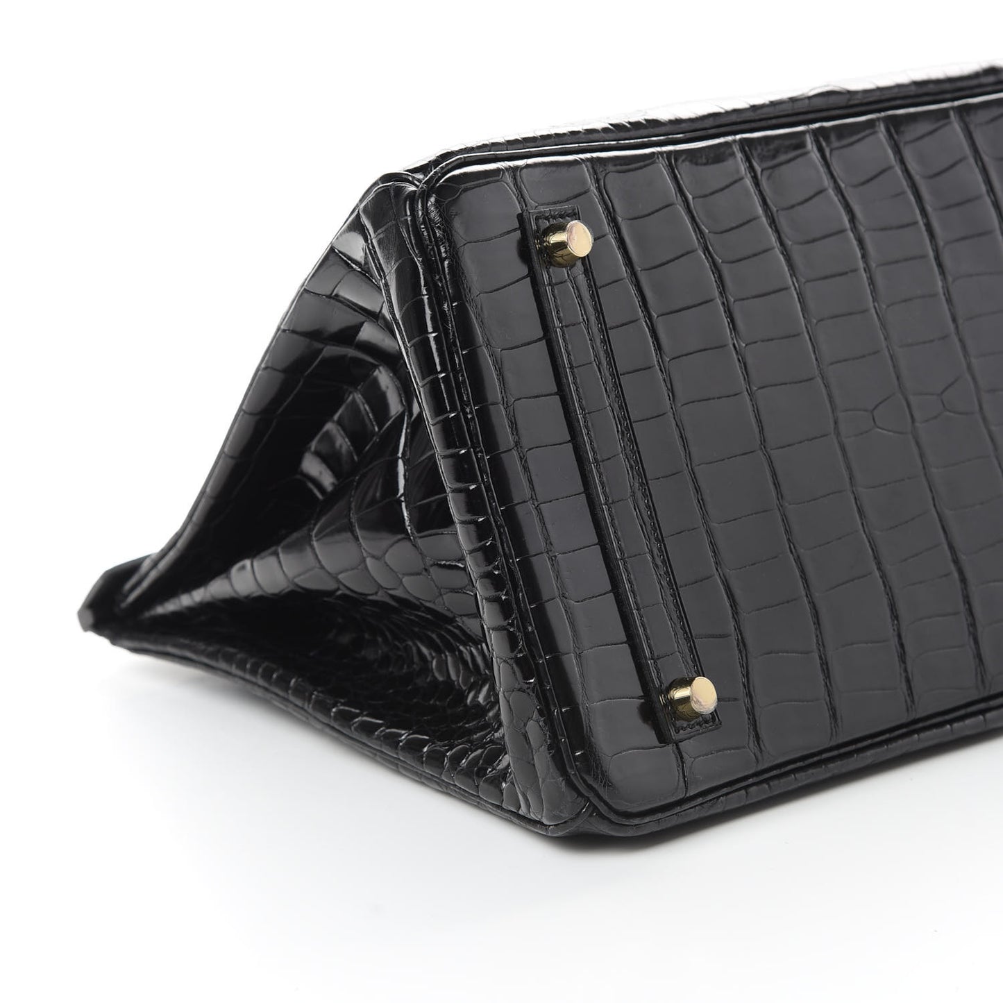 Shiny Porosus Crocodile Birkin 35 Black