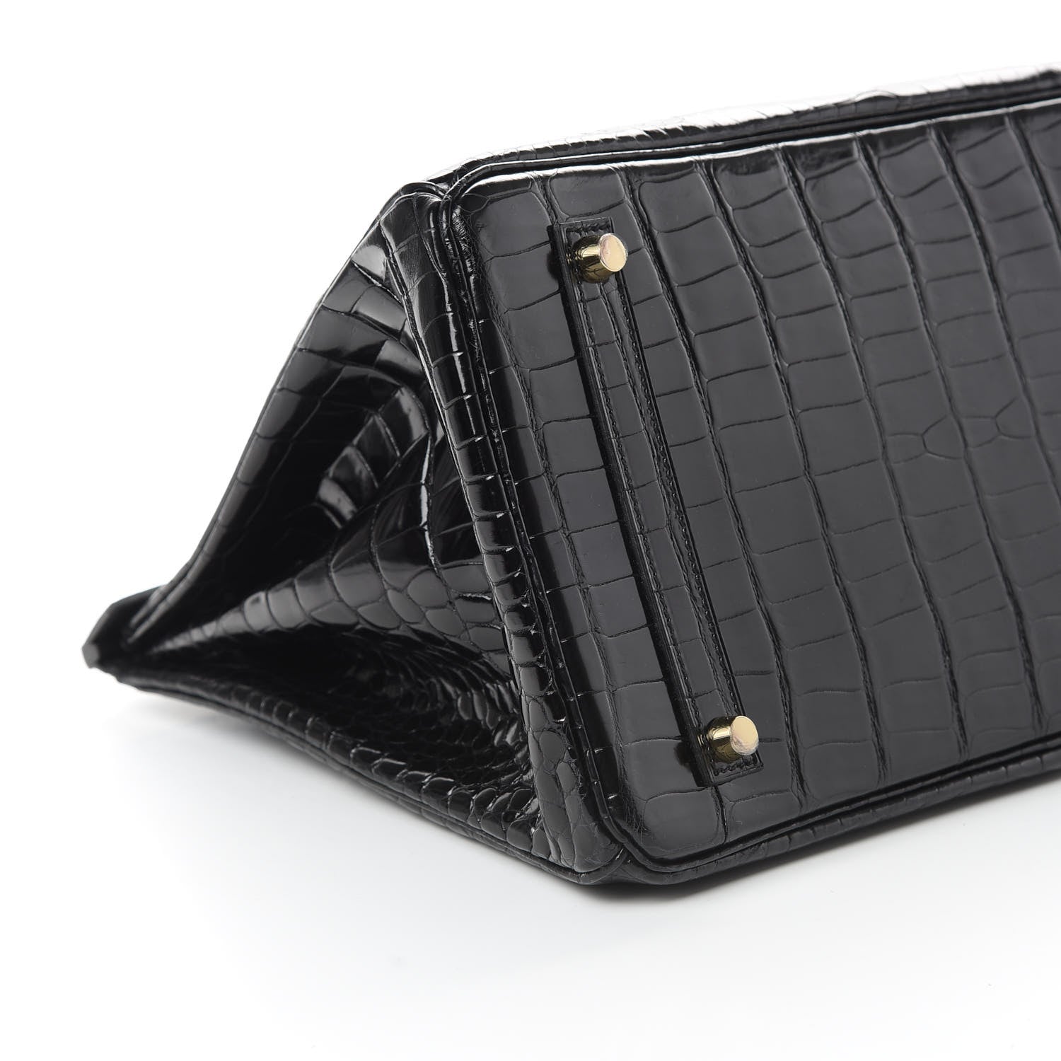Hermes Shiny Porosus Crocodile Birkin 35 Black 34 of 41