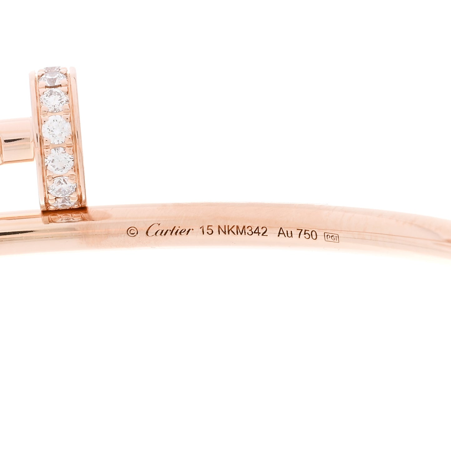 18K Pink Gold Diamond Small Juste Un Clou Bracelet 15