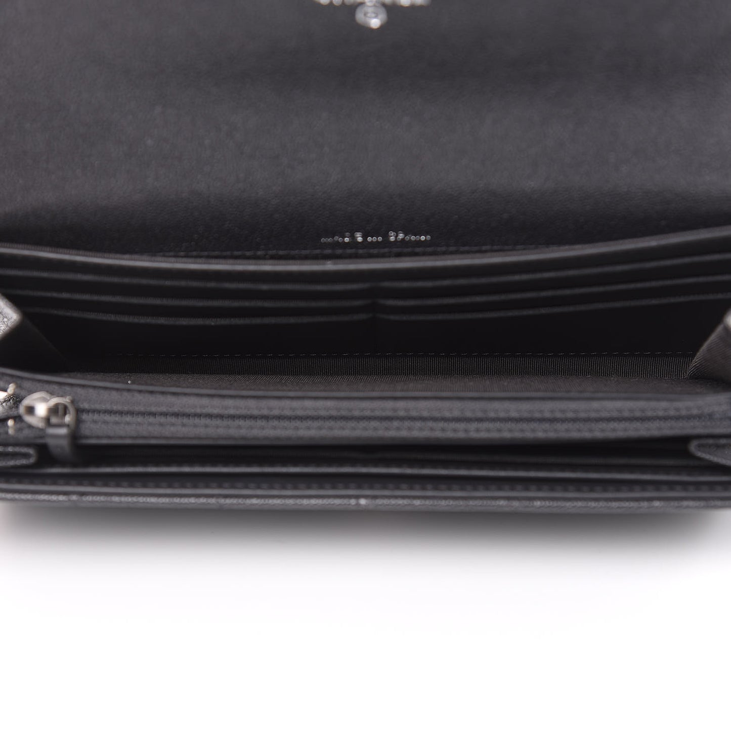 Caviar Quilted Large Boy Gusset Flap Wallet Charcoal