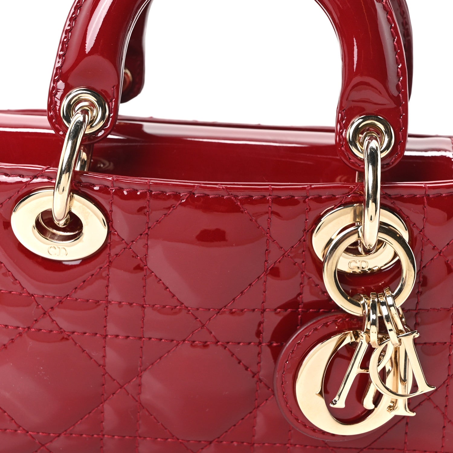 Christian Dior Patent Cannage Micro Lady D-Joy Rouge Ceris 8 of 10