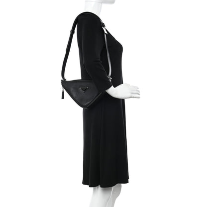 Prada Saffiano Triangle Belt Bag Black 2 of 12