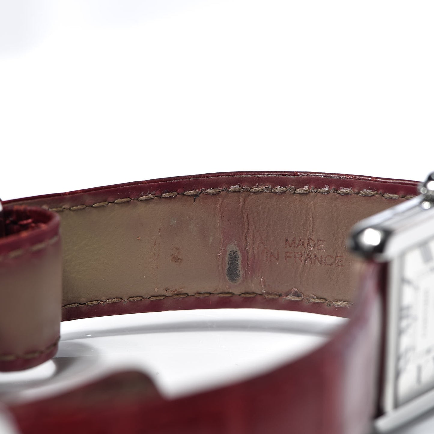 Stainless Steel Alligator 27mm Tank Solo Quartz Watch Red