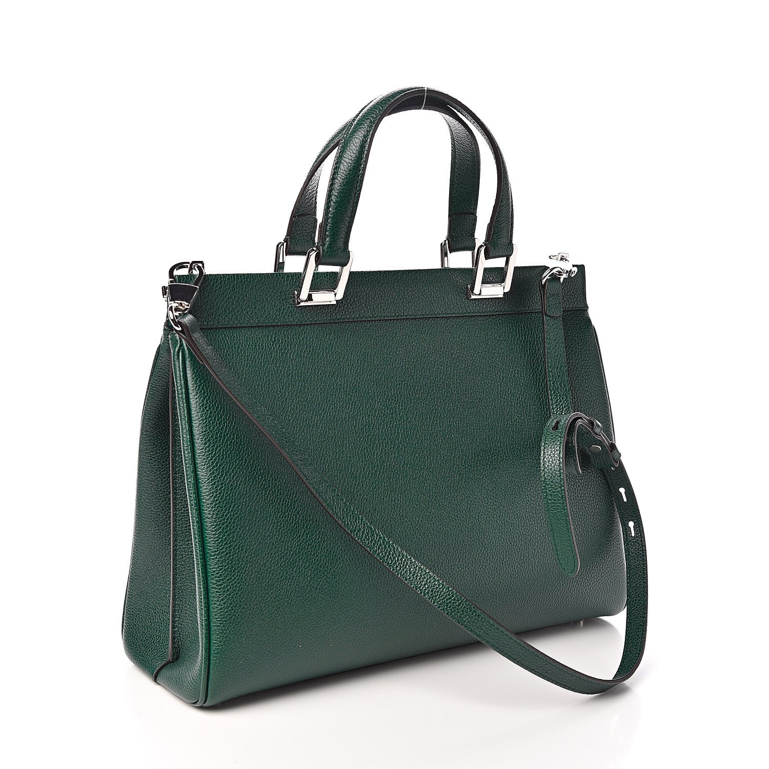 Gucci Grainy Calfskin Medium Zumi Top Handle Bag Vintage Green 2 of 9