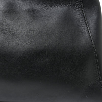 Fendi Vitello Morgan Fabric Jacquard Pequin Medium Peekaboo Iconic Satchel Black Tobacco 20 of 27