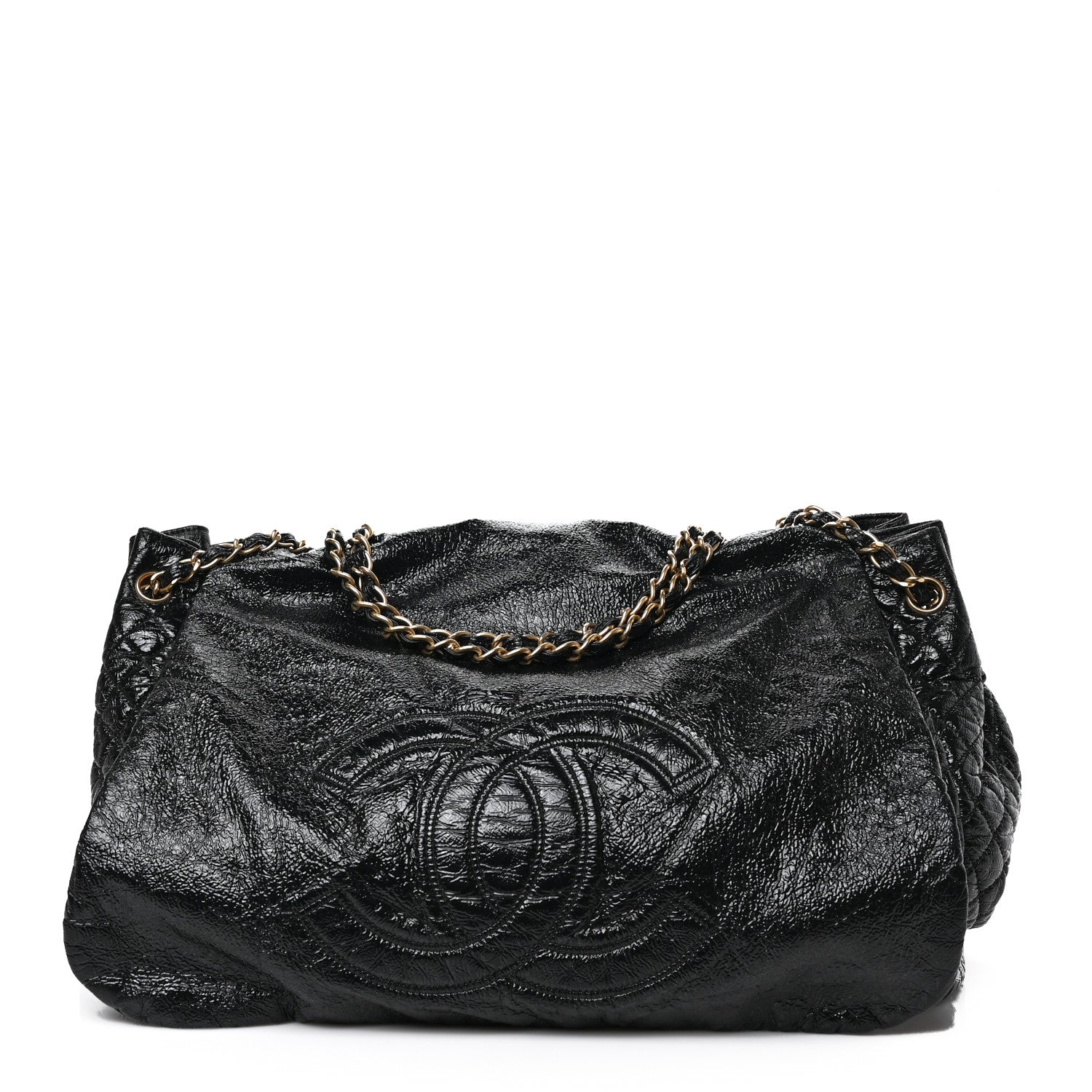 Chanel Vinyl XL Rock and Chain Flap Black 1 of 10