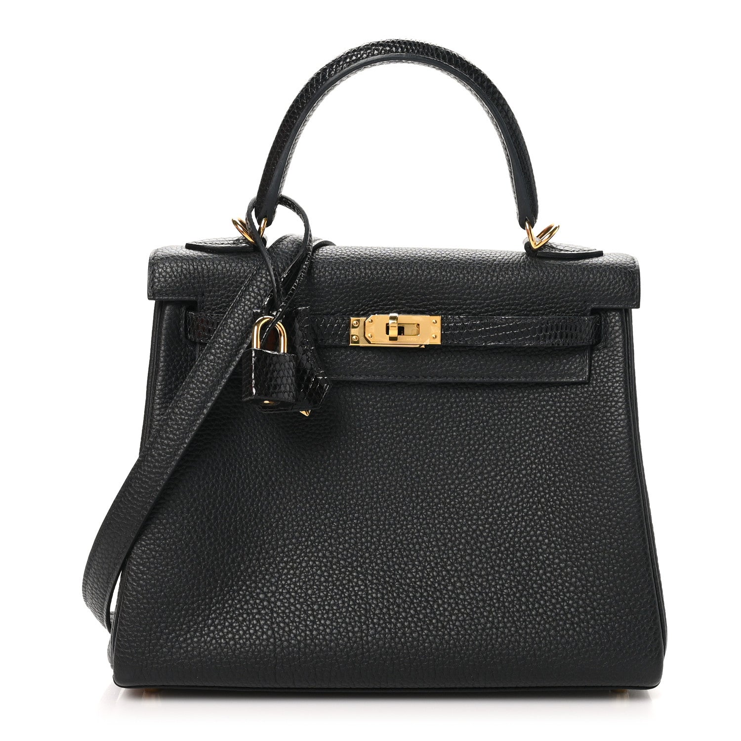 Hermes Togo Lizard Kelly Retourne Touch 25 Black 1 of 11