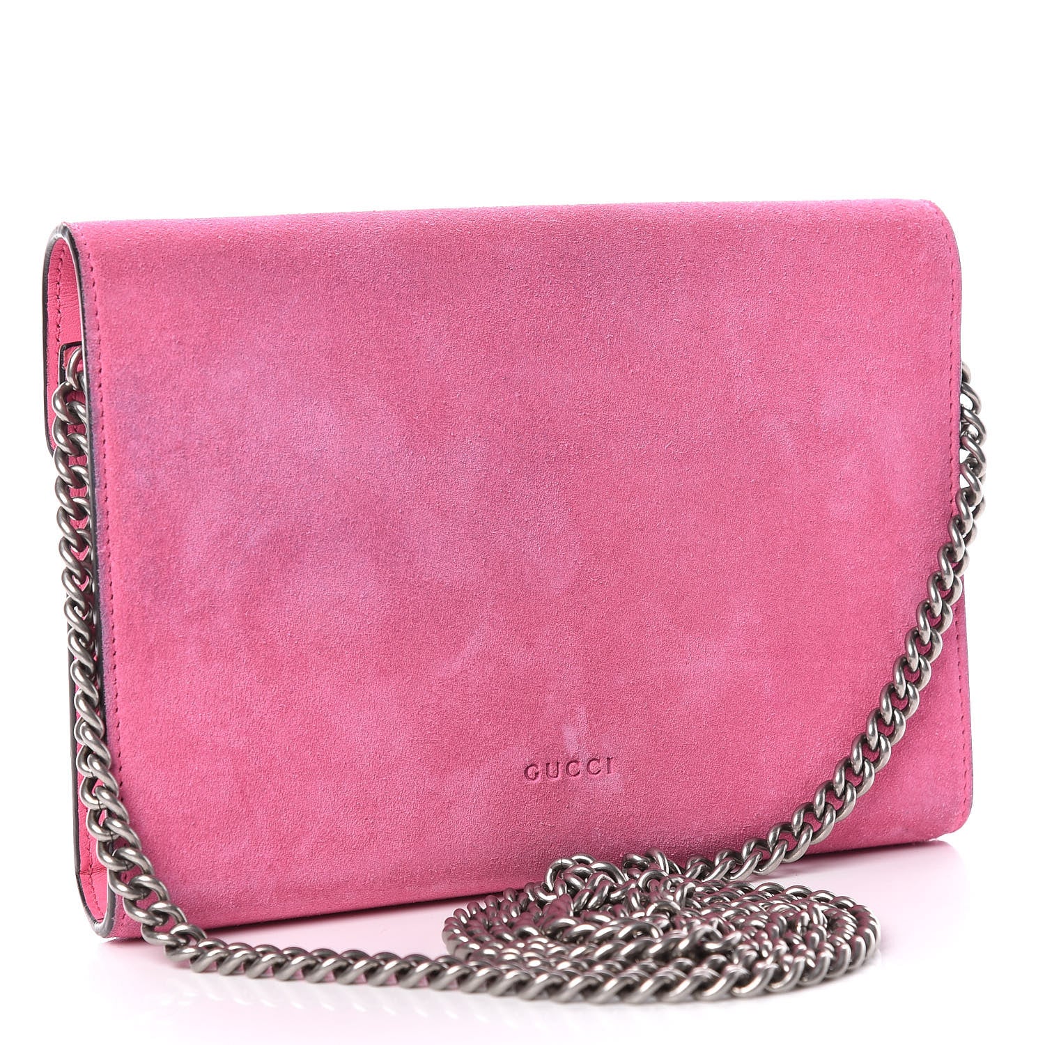 Gucci Suede Mini Dionysus Chain Wallet Pink Tropical Flower 3 of 16