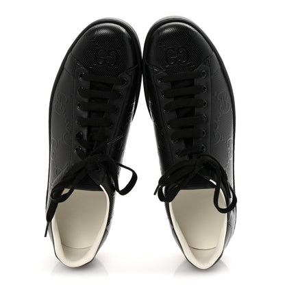 Gucci Calfskin GG Tennis Embossed Mens Ace Sneakers 11 Black 2 of 11