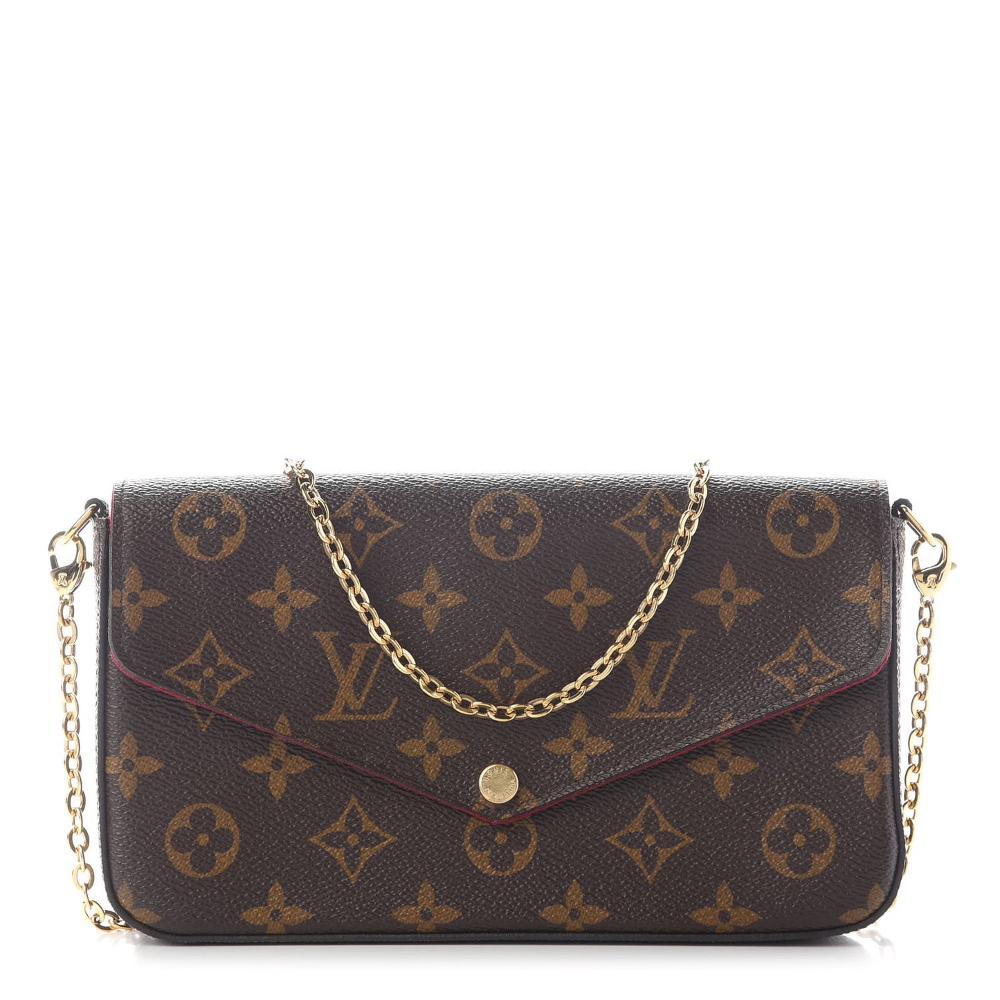 Monogram Pochette Felicie Chain Wallet Fuchsia