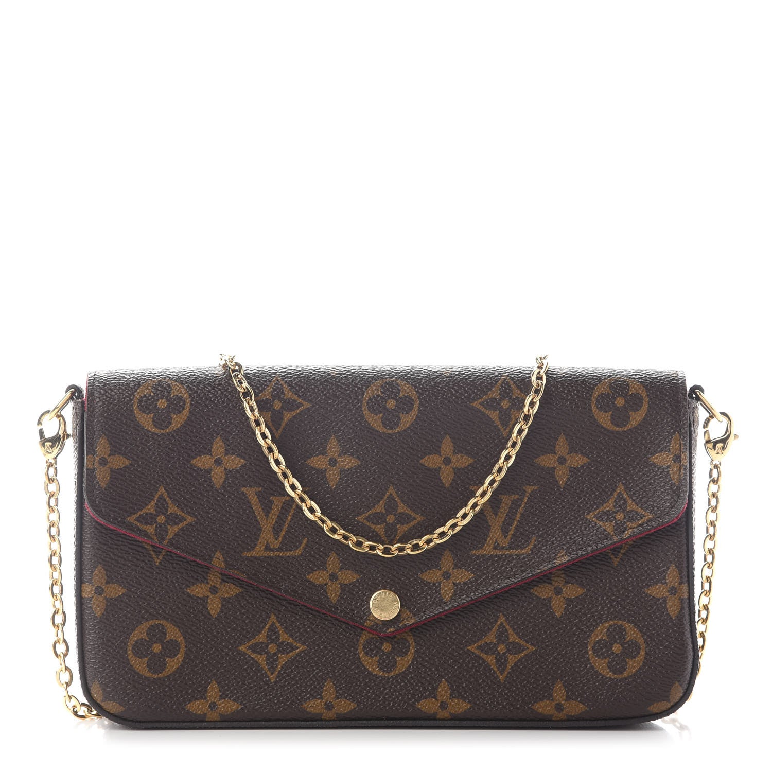 Louis Vuitton Monogram Pochette Felicie Chain Wallet Fuchsia 1 of 11