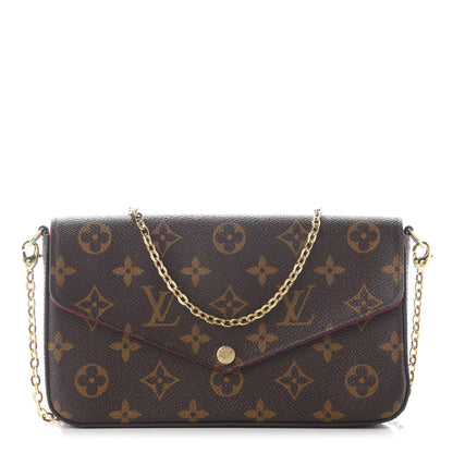Louis Vuitton Monogram Pochette Felicie Chain Wallet Fuchsia 1 of 11