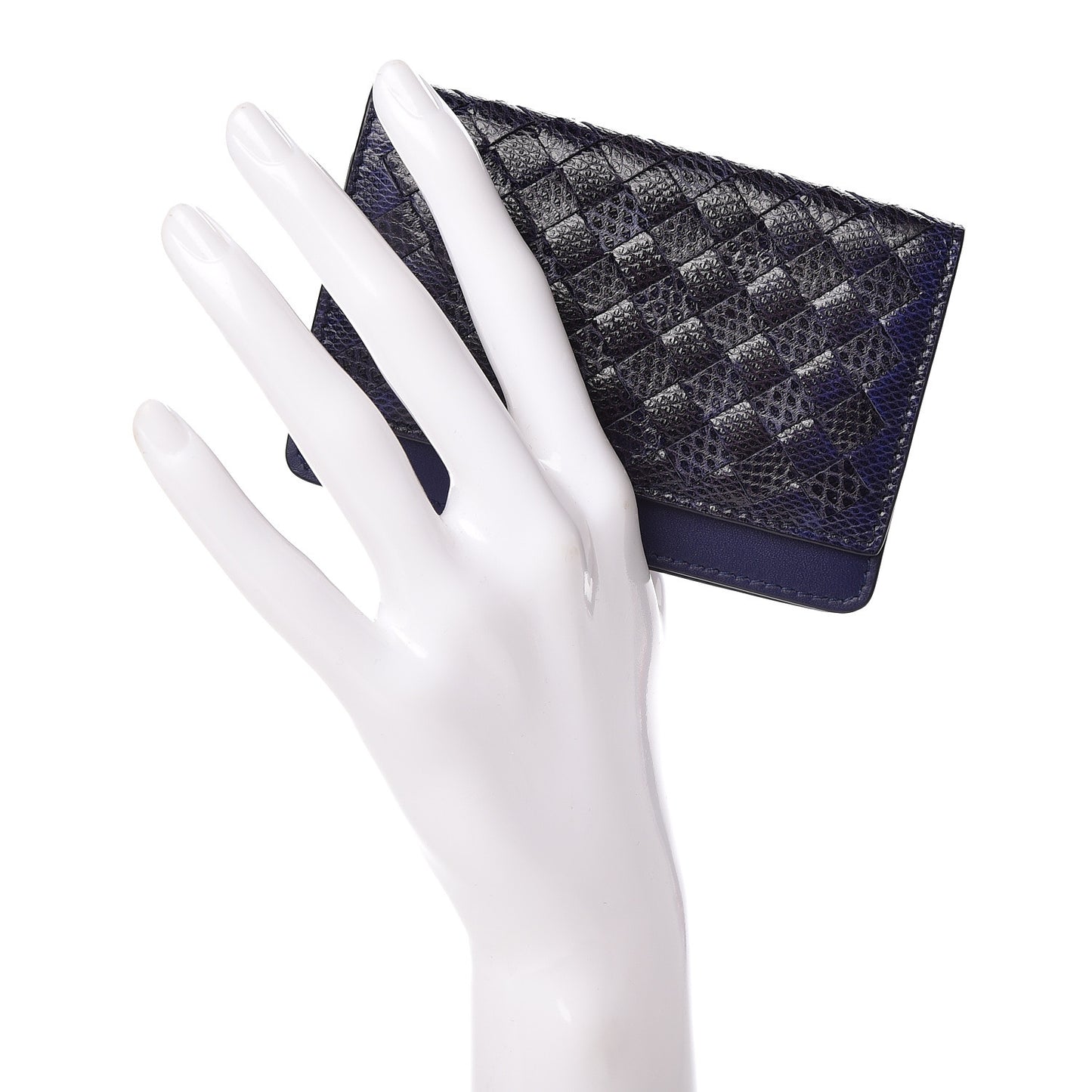 Nappa Intrecciato Ayers Intrecciato Card Case Dark Blue