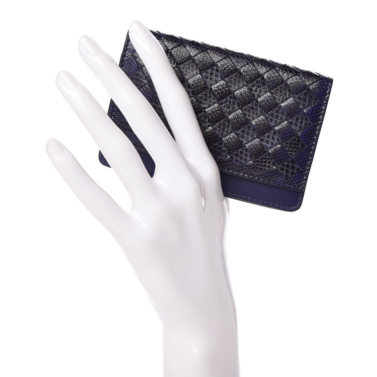 Bottega Veneta Nappa Intrecciato Ayers Intrecciato Card Case Dark Blue 2 of 7
