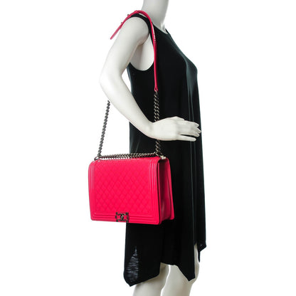 Chanel Patent Quilted Large Boy Flap Pink 2 of 9