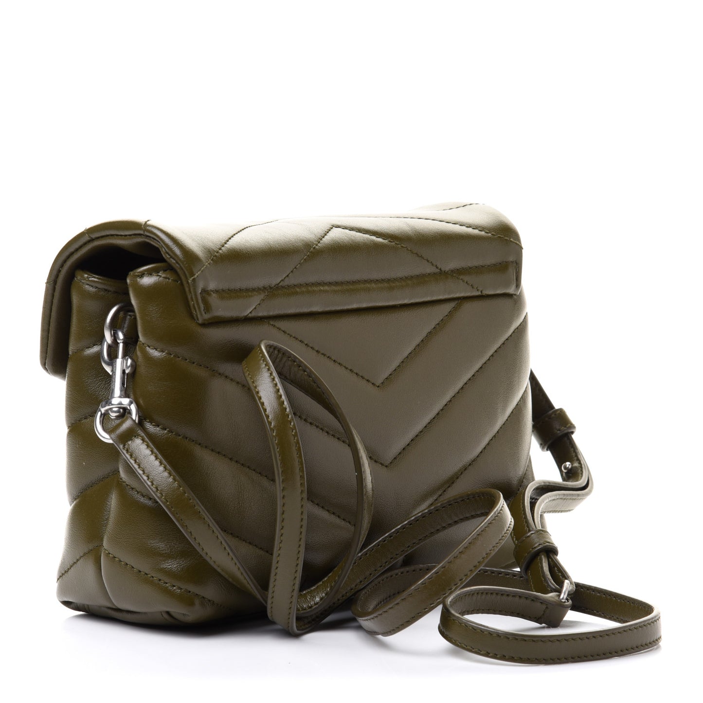 Calfskin Y Quilted Monogram Toy Loulou Crossbody Bag Military Olive