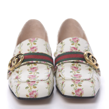 Gucci Calfskin Web Pearl Floral Embellished Peyton Loafer 36 White Multicolor 2 of 9