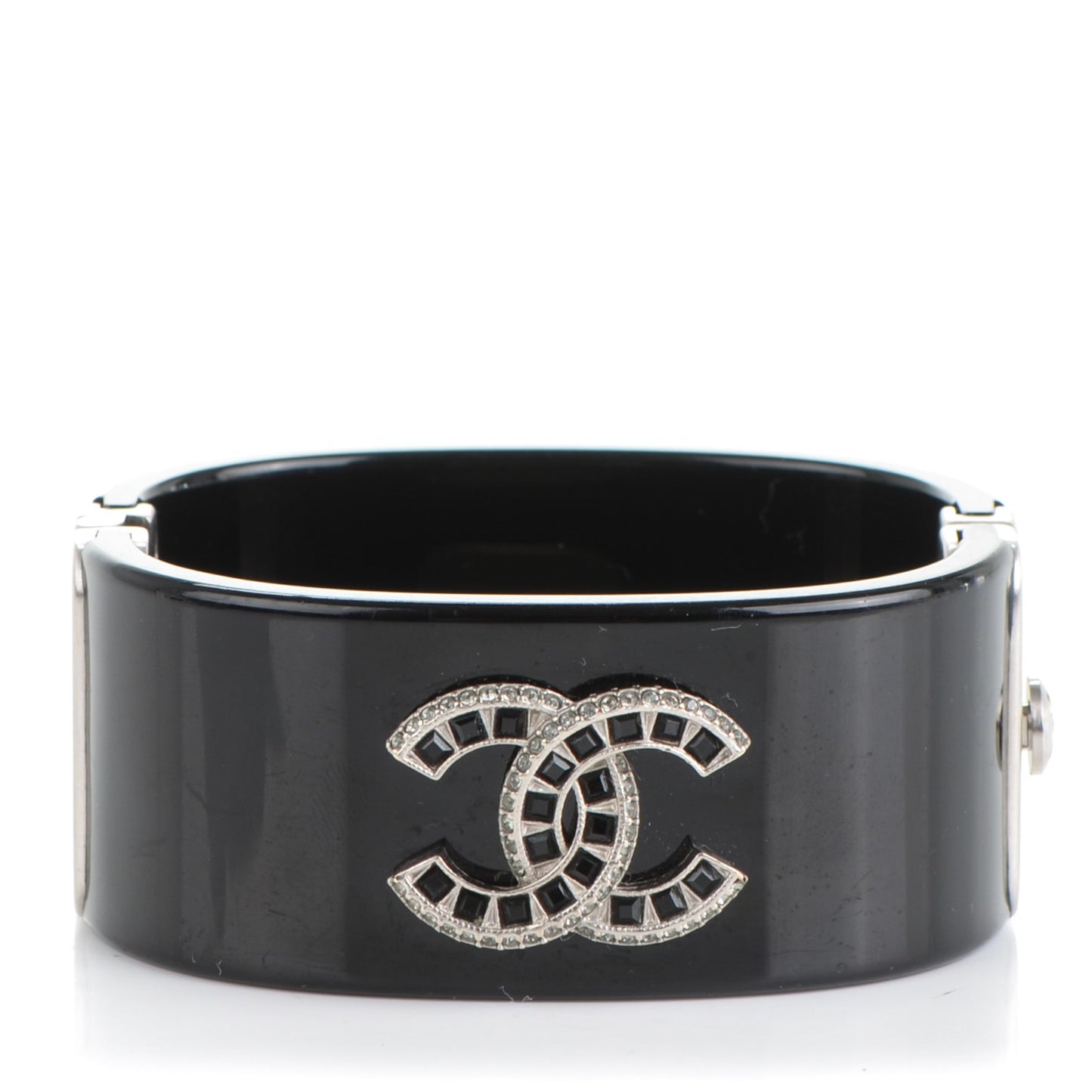 Resin Baguette Crystal CC Cuff Black