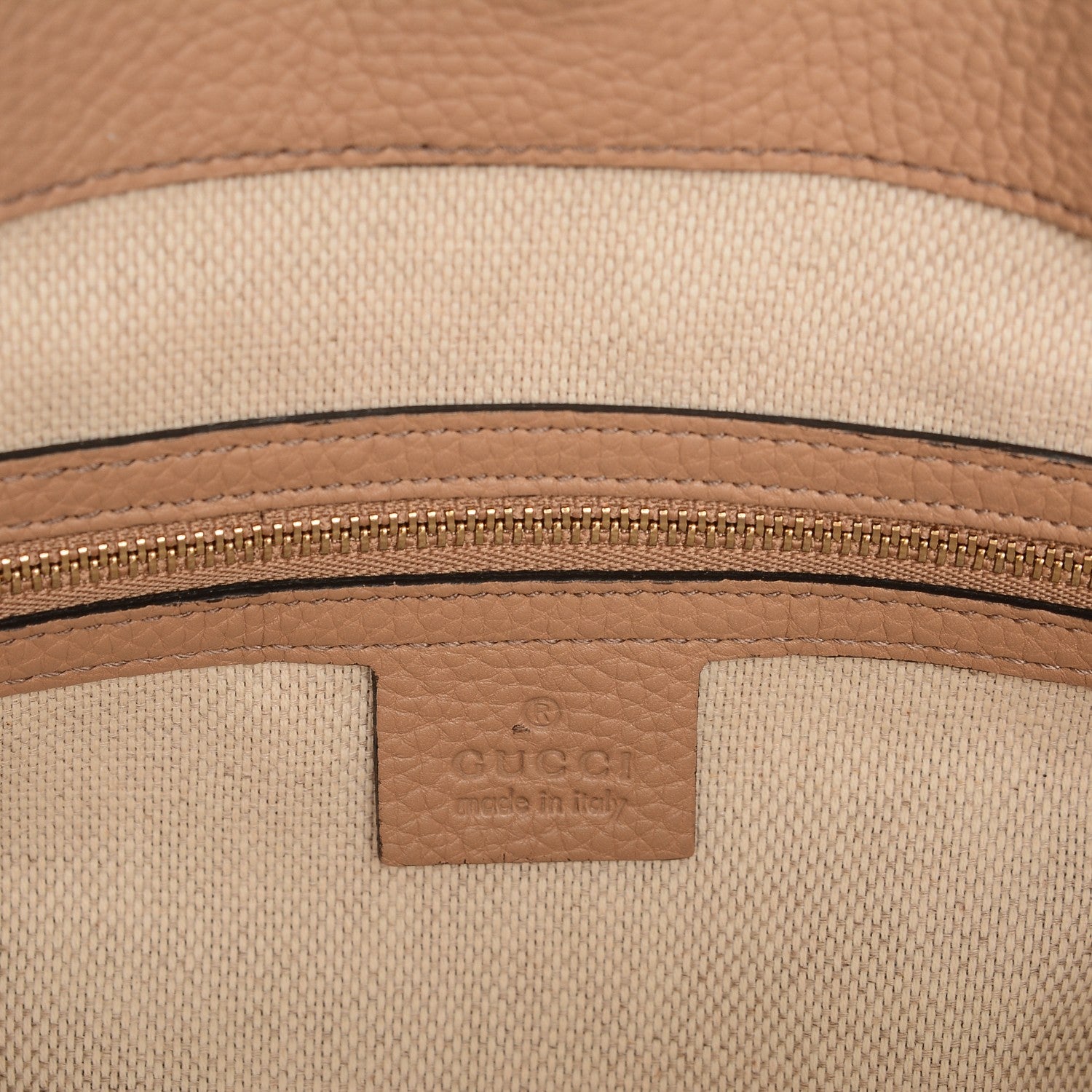 Gucci Pebbled Calfskin Medium Soho Chain Shoulder Bag Rose Beige 6 of 7