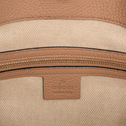 Gucci Pebbled Calfskin Medium Soho Chain Shoulder Bag Rose Beige 6 of 7